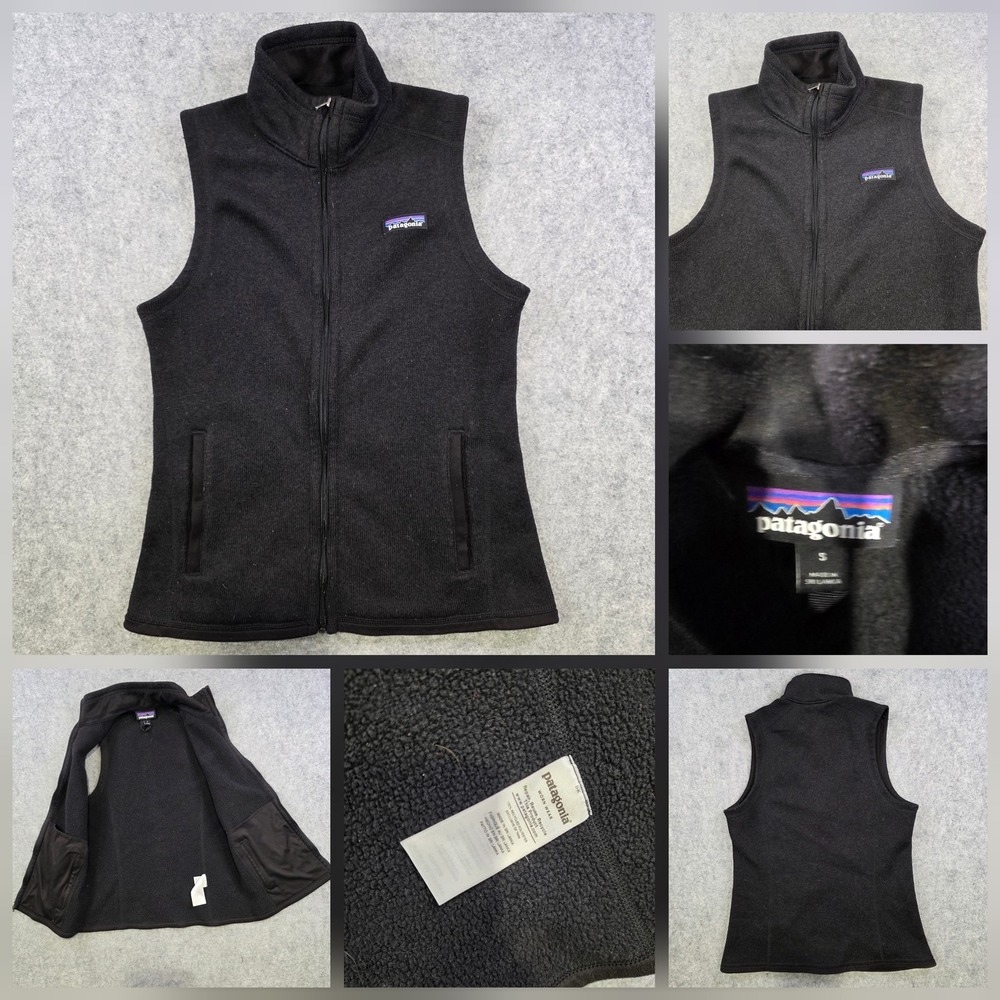 Patagonia Better Sweater Vest Womens Small Black Fleece Full Zip Jacket 25887